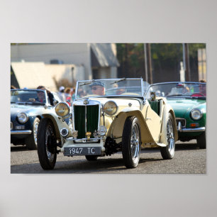 Pôster 1947 MG TC Midget Roadster Conversível