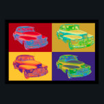 Poster 1948 Chevrolet Fleetmaster Antique Car Pop Art<br><div class="desc">Clássico colorido de 1948 Chevrolet Fleetmaster, pop de arte antiga de carros.</div>