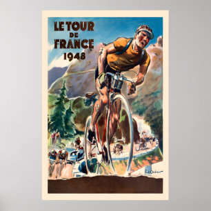 Poster 1948 Corrida de Bicicleta Francesa - Cartaz de Cic