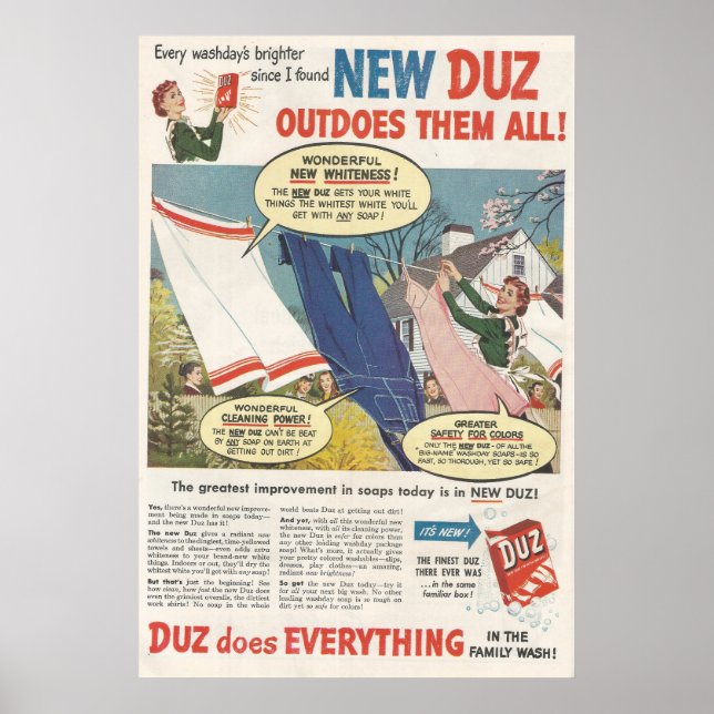 Poster 1949 Duz Laundry Detergent Ad (Frente)