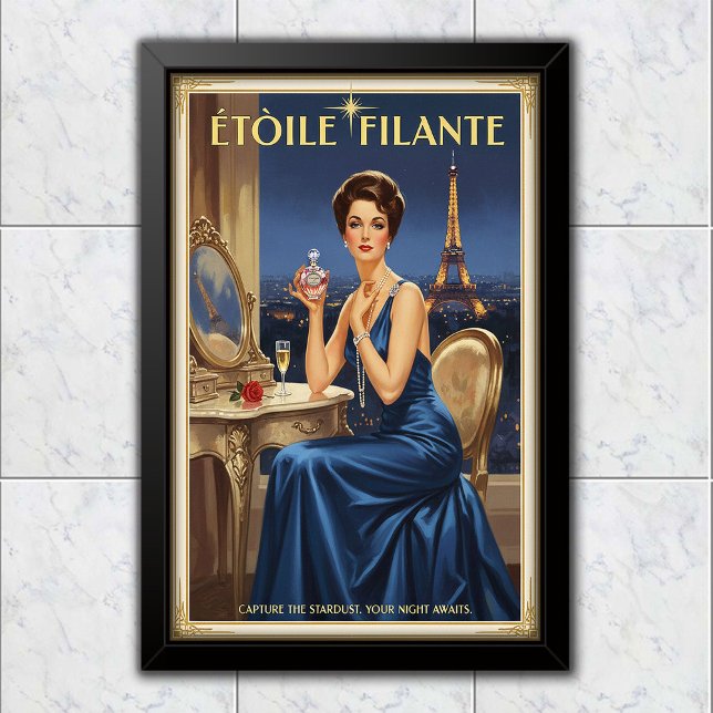Poster 1950 Vintage Étoile Filante Perfume Advertising (Criador carregado)