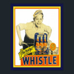 Poster 1950's Whistle Orange Soda Pop Advertisement<br><div class="desc">1950's Whistle Orange Soda Pop with Deliver Boy on Bicycle Advertisement Poster</div>