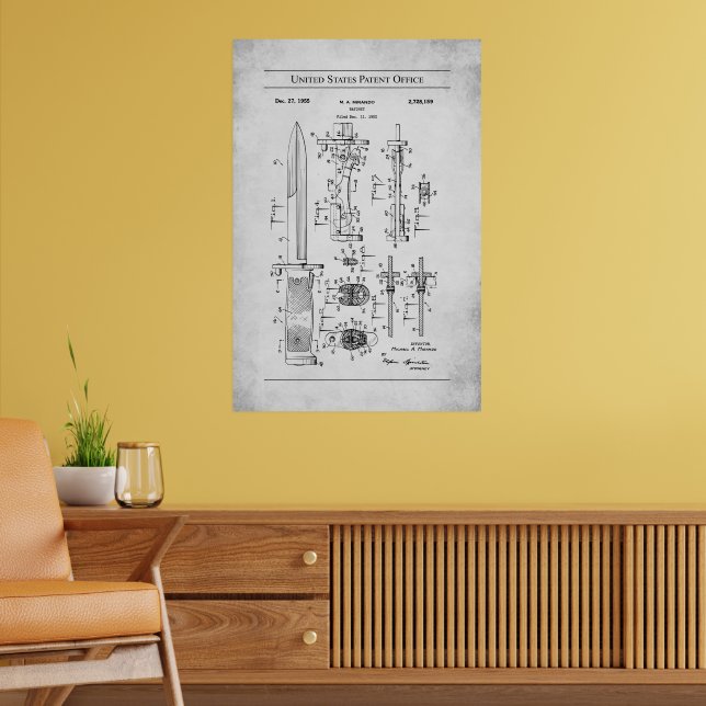Poster 1952 US Patent 2728159 - Bayonet (Sala de Estar 2)