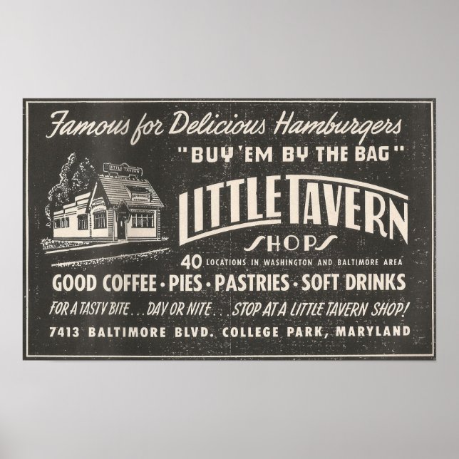 Poster 1954 Ad LITTLE TAVERN compra em Maryland (Frente)