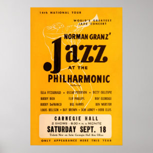 Poster 1954 Jazz at the Philharmonic - Carnegie Hall 2