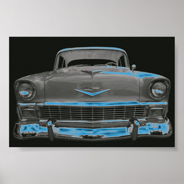 POSTER 1956 CHEVY "NEON BLUE GLOW" (Frente)