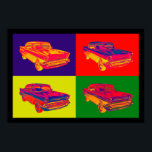 Poster 1957 Chevy Bel Air Car Pop Art<br><div class="desc">Colorida imagem de pop de arte Chevy Bel Air de 1957.</div>