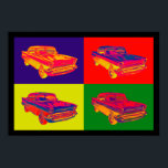 Poster 1957 Chevy Bel Air Car Pop Art<br><div class="desc">Colorida imagem de pop de arte Chevy Bel Air de 1957.</div>