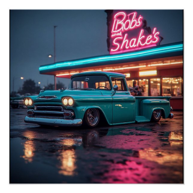 Pôster 1958 Chevy Apache Custom Truck passeando  (Frente)