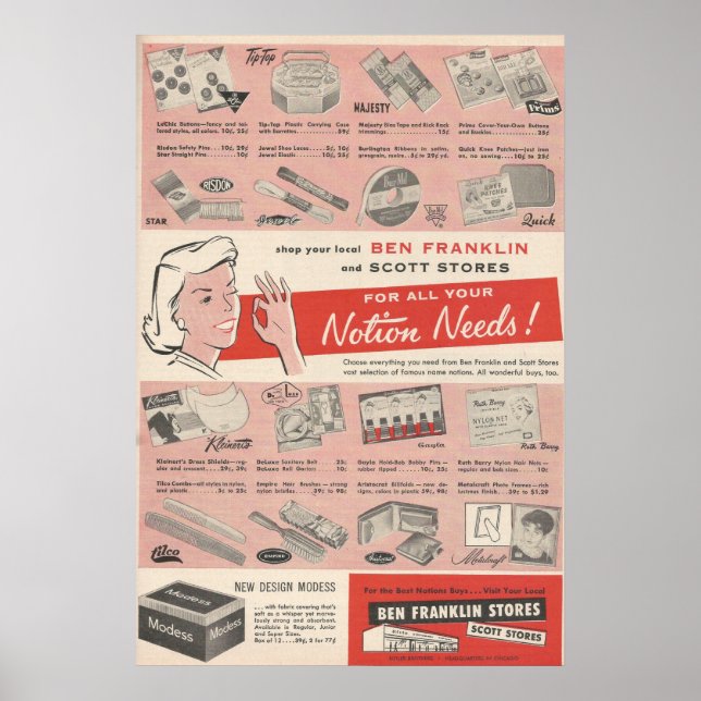 Poster 1959 Ben Franklin Ad (Frente)