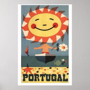 Poster 1959 Visite Portugal Cartaz de Viagem em Estilo Vi