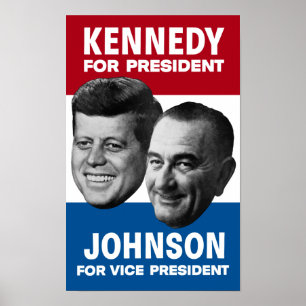 Poster 1960 da eleição de Kennedy e de Johnson