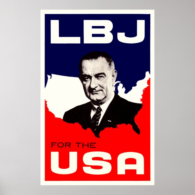 Pôster 1964 LBJ para os EUA (Frente)