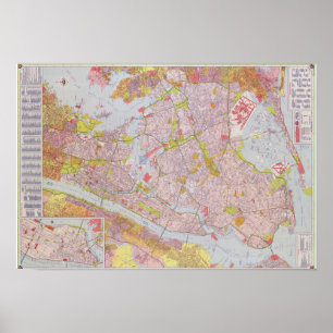 Poster 1964) mapas de Vintage (da maior Nova Iorque