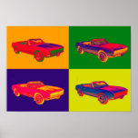 Poster 1967 Chevy Camaro RS Pop Art convertível<br><div class="desc">1967 Chevy Camaro RS Imagem de Pop de Arte de Carro Muscular Convertível</div>