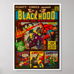 POSTER 1967! COBRIR BLACK HOOD COMIC BOOK