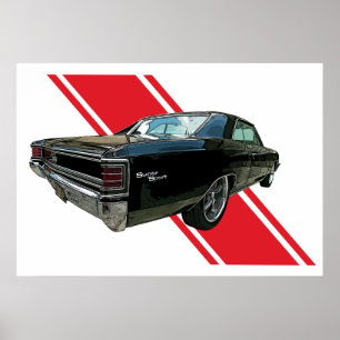 Poster 1967 de Chevelle SS do preto