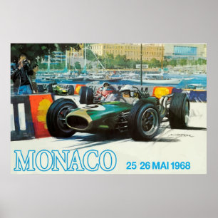 Poster 1968 grande de Monaco Prix (impressão até