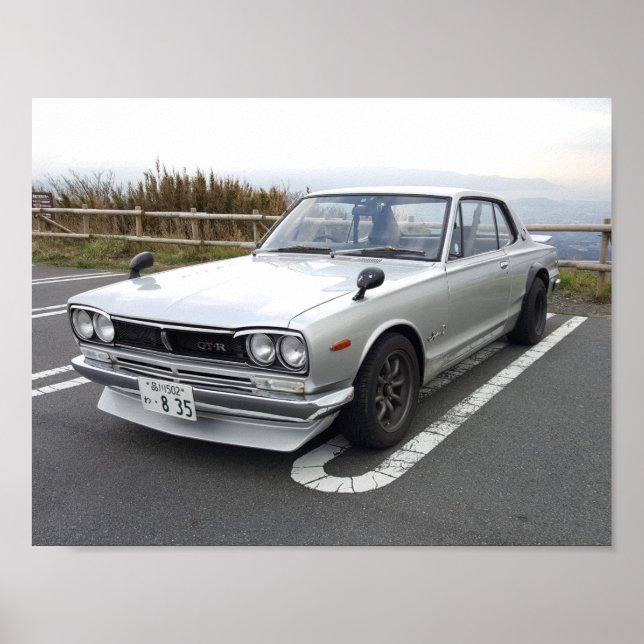 PÔSTER 1971 NISSAN SKYLINE 2000 GT-R (Frente)