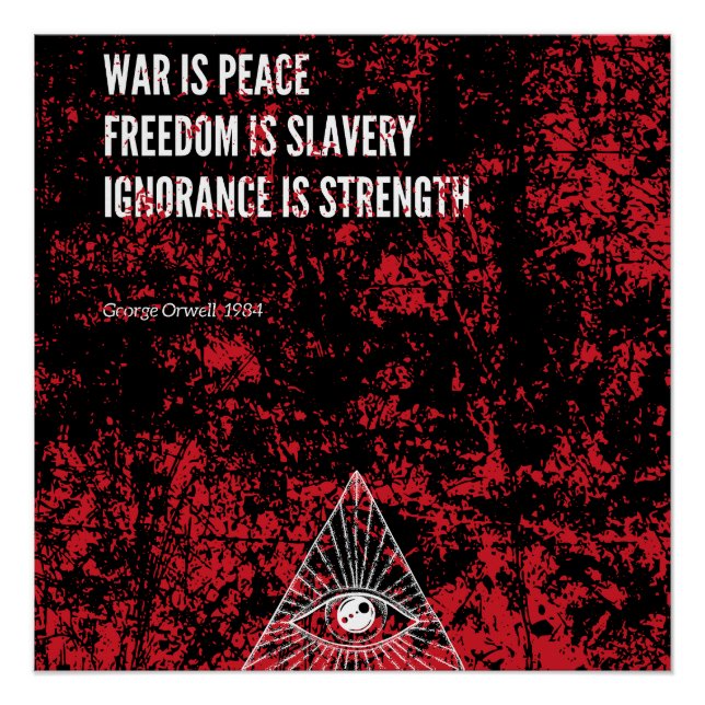 Pôster 1984 George Orwell War is Peace (Frente)