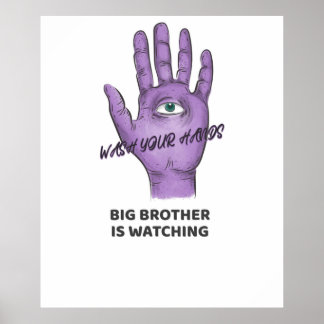 Poster 1984 Orwellian Big Brother Está Vendo Você Lavar V