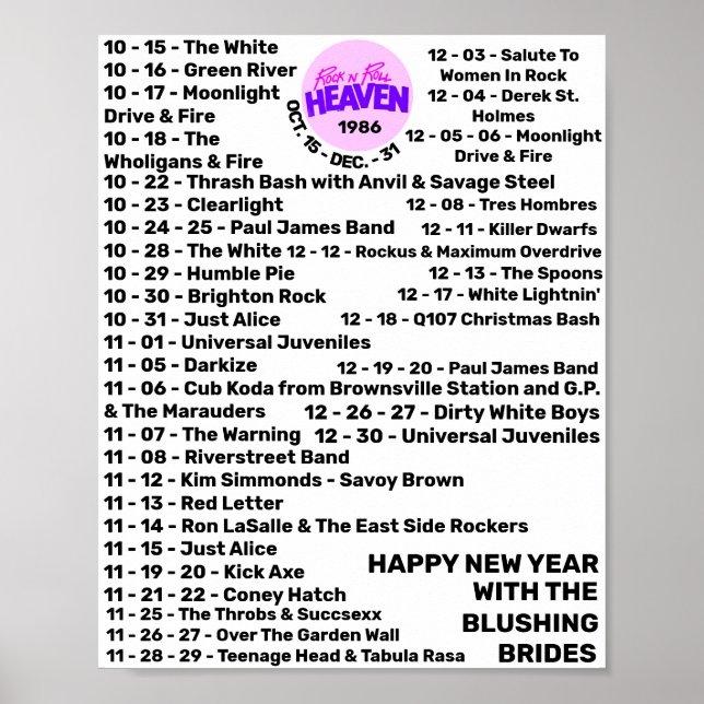 POSTER 1986 PARTE 2 - ROCK'N'ROLL HEAVEN (Frente)