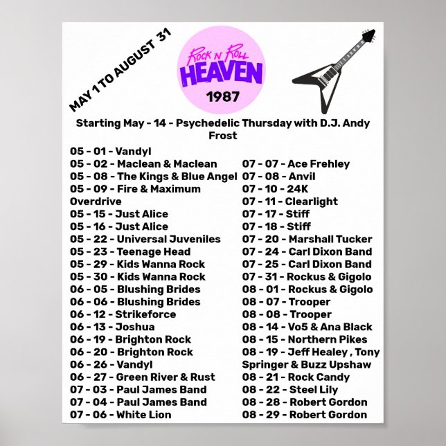POSTER 1987 - ROCK'N'ROLL HEAVEN (PARTE 2) (Frente)