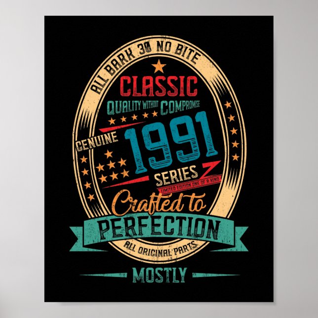 Poster 1991 31 anos de idade 31º Aniversário de Perfeição (Frente)