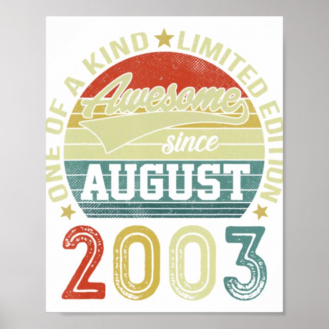 Poster 19 anos de idade, aniversário incrível desde agost (Frente)