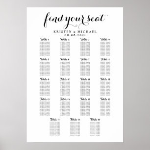 Poster 19 Gráfico de Assentos Convidados de Casamento Gra