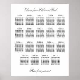 Poster 19 Mesa Gráfico de Assentos Minimalista Elegante