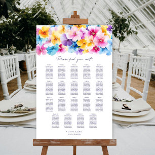 Poster 19 Tabela Colorido Gráfico de Assentos Floral Casa