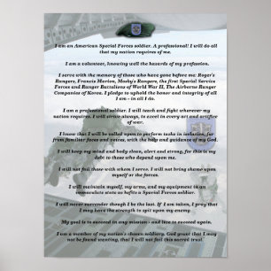 Pôster 19th special forces group flash creed Print