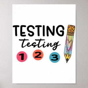 Poster 1 2 3 Coordenador de teste de camiseta para dia de