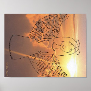 Pôster 1" anjo dos exércitos do anjo" + Poemas líricos 