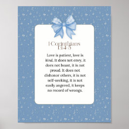 Poster 1 corinthians 13 4 5, love is patient love is kind