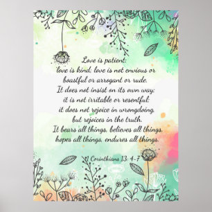 Poster 1 Corinthians 13: 4-7