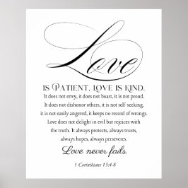 Poster 1 Corinthians 13:4-8 Amor é Casamento do Paciente 