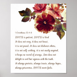 Poster 1 Corinthians 13:4-8 O amor é o Paciente Autumn Fl