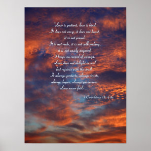 Poster 1 Corinthians 13; 4-8a inspirado