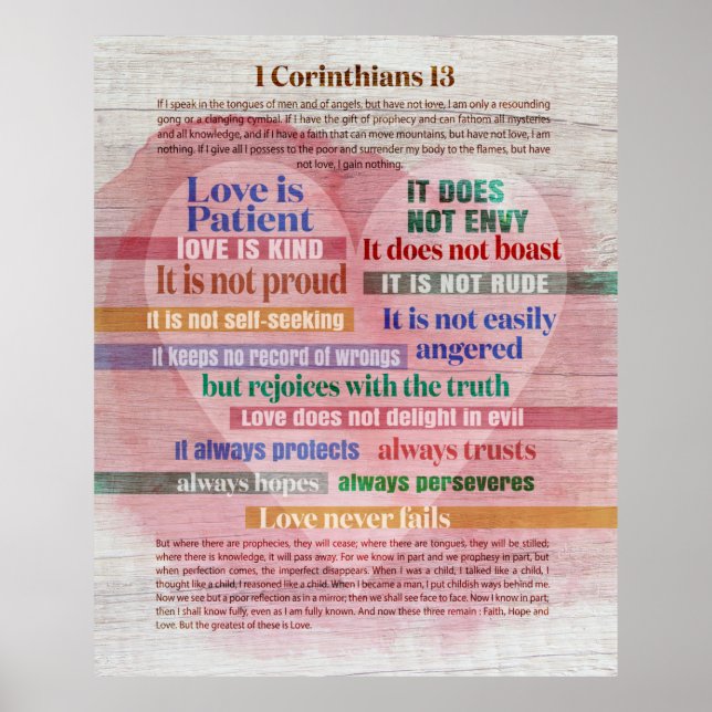 Poster 1 Corinthians 13 - Love (Frente)