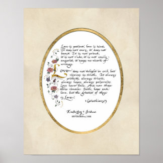 Poster 1 Corinthians 13, Love Chapter Christian Scripture
