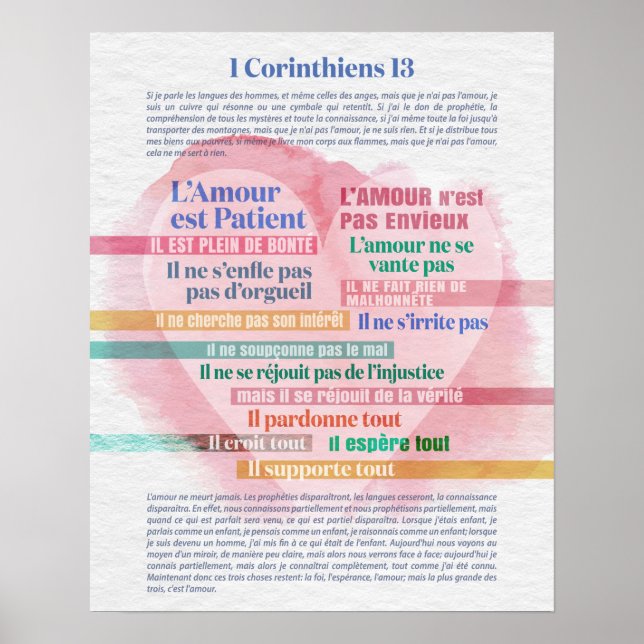 Poster 1 Corinthiens 13, Hymne à l’Amour (Frente)