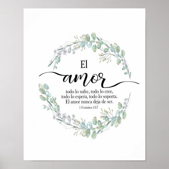 Poster 1 corintios 13, El amort Póster (Frente)