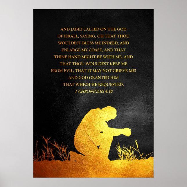 Poster 1 Crônicas 4:10 Bíblia Verso (Frente)