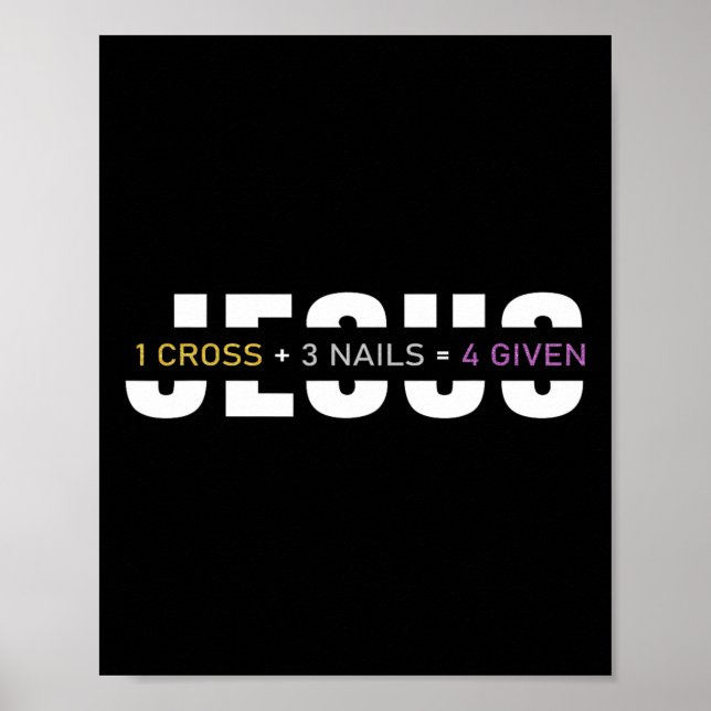 Poster 1 Cruz 3 Unhas 4 Dado Dia Páscoa Jesus Cristão (Frente)