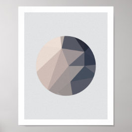 Poster 1 do círculo de Abstrato rosa e Cinza