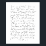 Poster 1 Escrito fino Corinthians 13<br><div class="desc">O amor é o amor paciente é tipo 1 Corinthians 13 thin script</div>