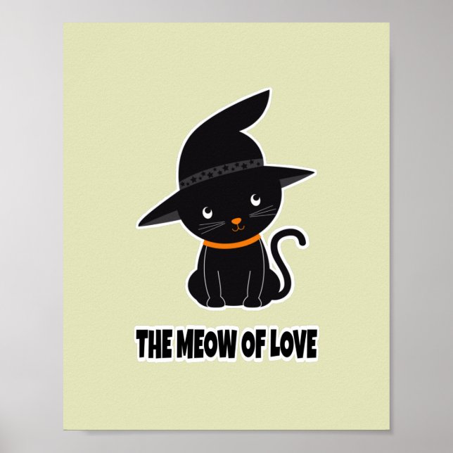 Poster 1.Gato preto bonito e bonito miado de amor (Frente)