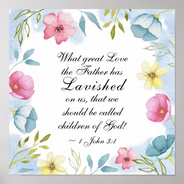 Poster 1 John 3:1 Excelente ama o Pai nos esbanjou (Frente)